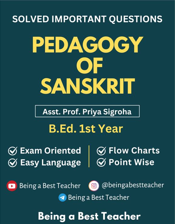 Pedagogy of Sanskrit Important Questions with Answers PDF