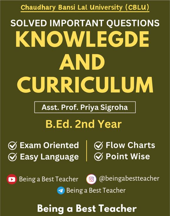 CBLU Knowledge and Curriculum Important Questions with Answers PDF (English Medium)