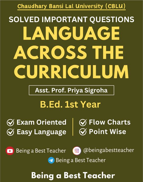 CBLU Language Across the Curriculum Important Questions with Answers PDF (Hindi Medium)