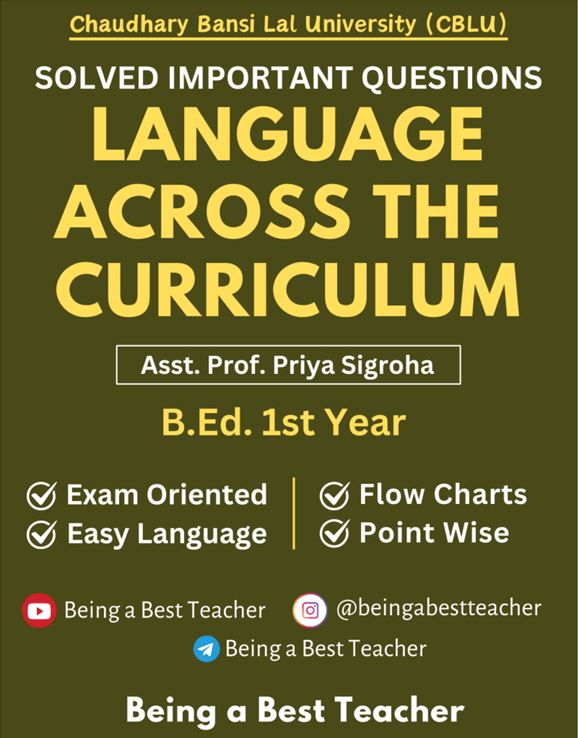 CBLU Language Across the Curriculum Important Questions with Answers PDF (English Medium)