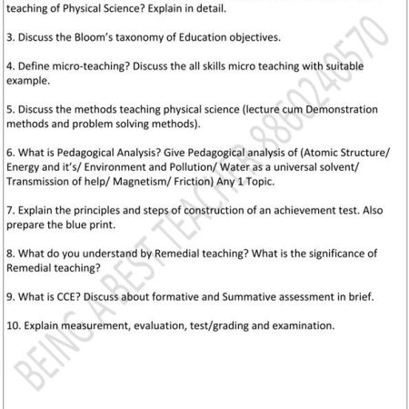 CBLU Pedagogy of Physical Science Important Questions with Answers PDF (English Medium) - Image 2