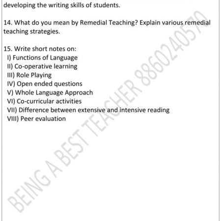 CBLU Pedagogy of English Important Questions with Answers PDF - Image 3