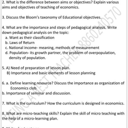 CBLU Pedagogy of Economics Important Questions with Answers PDF (English Medium) - Image 2