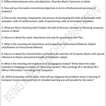CBLU Pedagogy of Computer Science Important Questions with Answers PDF (English Medium) - Image 2