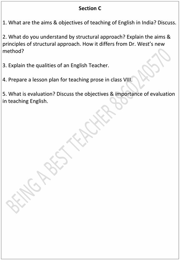 RMLAU Method of Teaching English Important Questions with Answers PDF