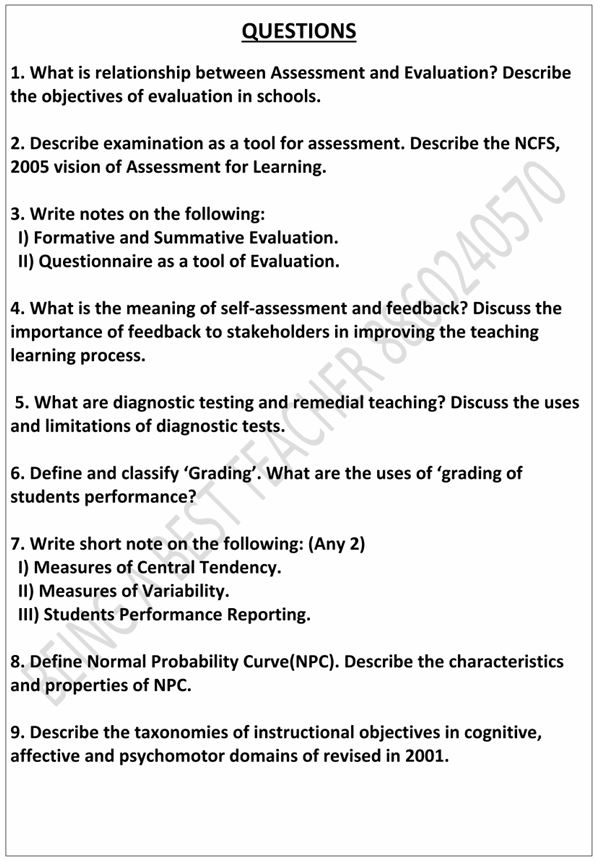 CBLU Assessment for Learning Important Questions with Answers PDF (English Medium)