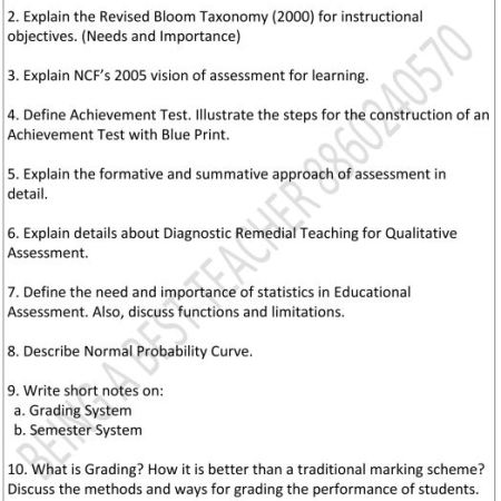 Assessment for Learning Important Questions with Answers PDF (English Medium) - Image 1