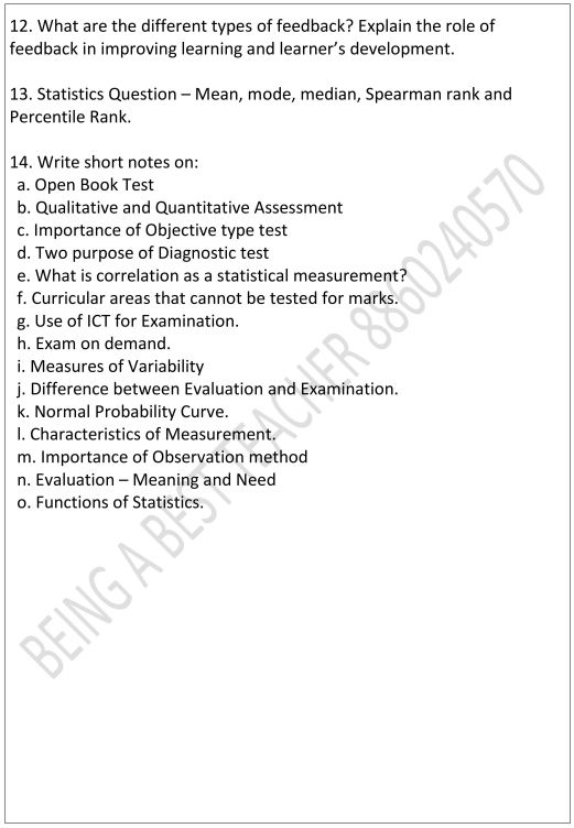 Assessment for Learning Important Questions with Answers PDF (English Medium)