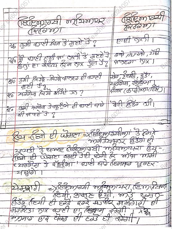 Punjabi Lesson Plan PDF (Punjabi Medium)