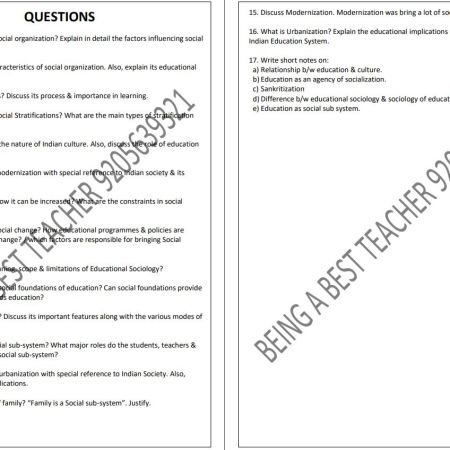 MDU Sociological Foundations of Education Important Questions with Answers PDF (English Medium) - Image 2