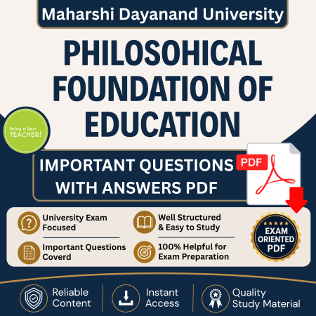 MDU Philosophical Foundation of Education Important Questions with Answers PDF (English Medium) - Image 1
