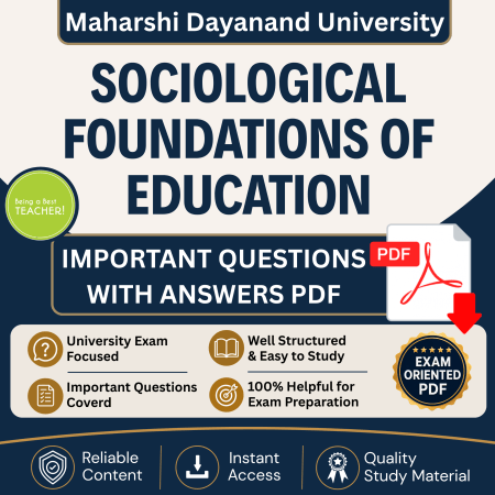 MDU Sociological Foundations of Education Important Questions with Answers PDF (English Medium) - Image 1